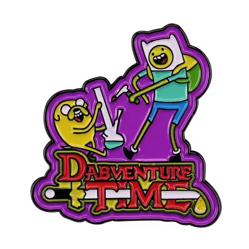 Funny “Adventure Time” TV Show Reimagined as Stoners 420 Enamel Pin